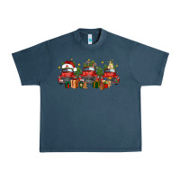 Midnight Navy christmas trucks Urban Heavy Tee - FaDigitalArtStudio
