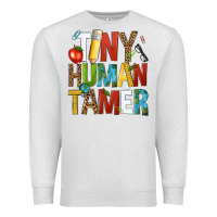Oatmeal Heather tiny human tamer Premium Sweatshirt - NancyCooperArtShop
