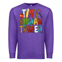 Purple tiny human tamer Premium Sweatshirt - NancyCooperArtShop