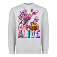 Heather Grey he is alive easter Heavyweight Sweatshirt - Neo Western