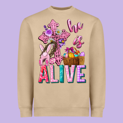 He Is Alive Easter Heavyweight Sweatshirt Designed By Neo Western
