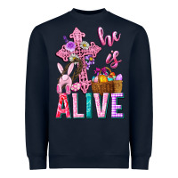 Navy he is alive easter Heavyweight Sweatshirt - Neo Western