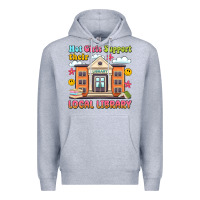 Heather Grey hot girls support their local library Premium Hoodie - Artiststas