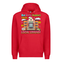 Red hot girls support their local library Premium Hoodie - Artiststas