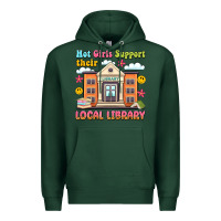 Sports Green hot girls support their local library Premium Hoodie - Artiststas