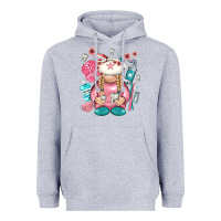 Heather Grey dentist gnome Heavyweight Hoodie - NancyCooperArtShop