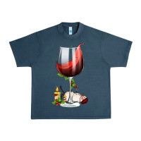 Midnight Navy christmas wine glass Urban Heavy Tee - FaDigitalArtStudio
