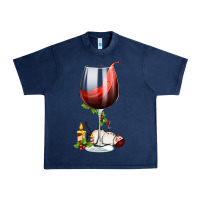 Navy christmas wine glass Urban Heavy Tee - FaDigitalArtStudio