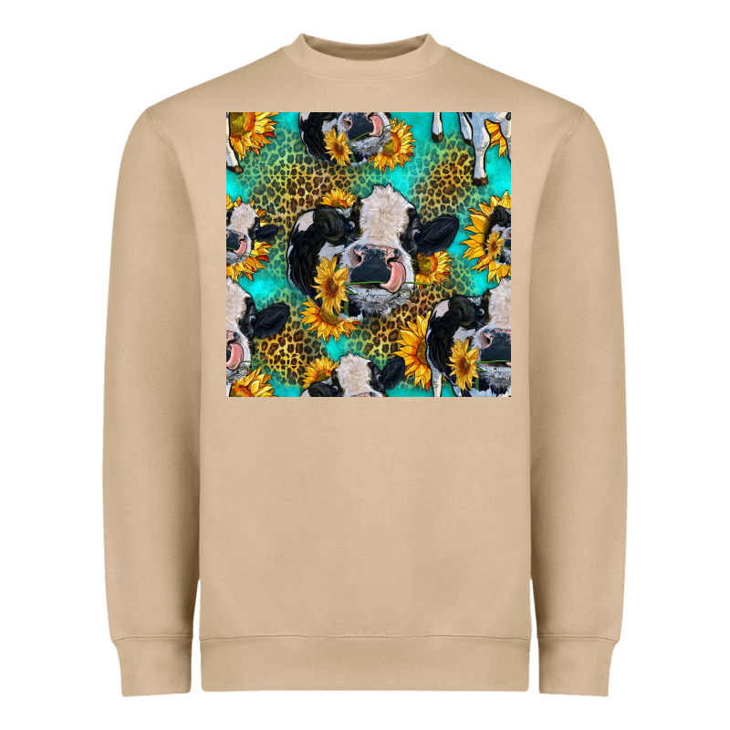 Holstein Cow Seamless Pattern Heavyweight Sweatshirt by HRA Design Shop | Teevron