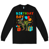 Black birthday boy t rex Long Sleeve Tee - Artiststas