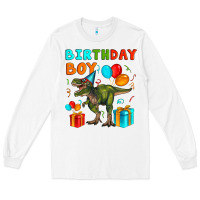 White birthday boy t rex Long Sleeve Tee - Artiststas