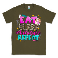 Army Green eat sleep manicure repeat Classic Tee - AdoDesignShop