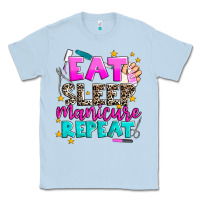 Dusty Blue eat sleep manicure repeat Classic Tee - AdoDesignShop