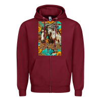 Burgundy Western Ranch Life Mustang Horse Zipper Hoodie - LillyAllenDesigns
