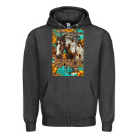 Charcoal Heather Western Ranch Life Mustang Horse Zipper Hoodie - LillyAllenDesigns