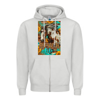 Dove Grey Western Ranch Life Mustang Horse Zipper Hoodie - LillyAllenDesigns