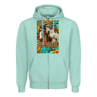 Seafoam Western Ranch Life Mustang Horse Zipper Hoodie - LillyAllenDesigns
