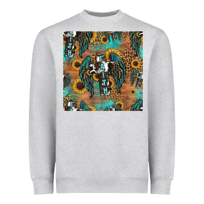 Faith Cross Seamless Pattern Heavyweight Sweatshirt by HRA Design Shop | Teevron