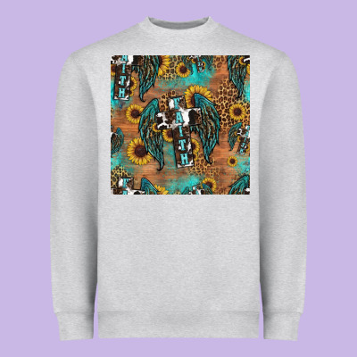 Faith Cross Seamless Pattern Heavyweight Sweatshirt Designed By Hra Design Shop
