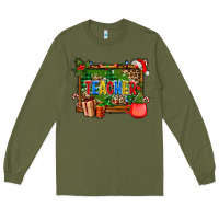 Army Green christmas teacher and coffe cup with board Long Sleeve Tee - AdoDesignShop
