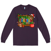 Plum christmas teacher and coffe cup with board Long Sleeve Tee - AdoDesignShop