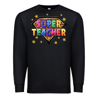 Black super teacher with leopard Premium Sweatshirt - NancyCooperArtShop