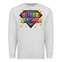 Dove Grey super teacher with leopard Premium Sweatshirt - NancyCooperArtShop