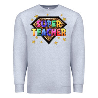 Heather Grey super teacher with leopard Premium Sweatshirt - NancyCooperArtShop