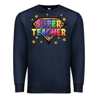 Navy super teacher with leopard Premium Sweatshirt - NancyCooperArtShop