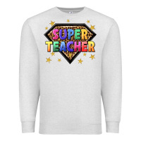 Oatmeal Heather super teacher with leopard Premium Sweatshirt - NancyCooperArtShop