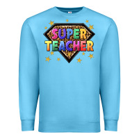 Ocean Blue super teacher with leopard Premium Sweatshirt - NancyCooperArtShop