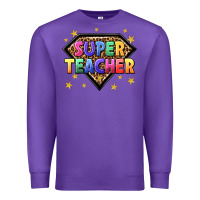 Purple super teacher with leopard Premium Sweatshirt - NancyCooperArtShop