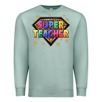Seafoam super teacher with leopard Premium Sweatshirt - NancyCooperArtShop
