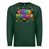 Sports Green super teacher with leopard Premium Sweatshirt - NancyCooperArtShop