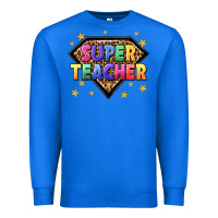 True Royal super teacher with leopard Premium Sweatshirt - NancyCooperArtShop