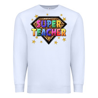 White super teacher with leopard Premium Sweatshirt - NancyCooperArtShop