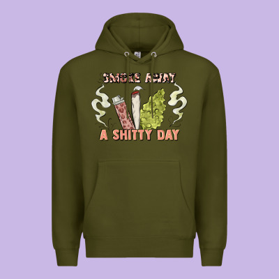 Smoke Away A Sh Tty Day Premium Hoodie Designed By Artiststas