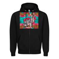 Black Pink Glitter And Roses Sphynx Cat Zipper Hoodie - LillyAllenDesigns