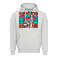 Dove Grey Pink Glitter And Roses Sphynx Cat Zipper Hoodie - LillyAllenDesigns