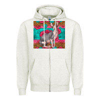 Oatmeal Heather Pink Glitter And Roses Sphynx Cat Zipper Hoodie - LillyAllenDesigns