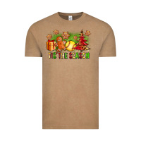 Vintage Coffee Tis The Season Christmas With Softball And Gingerbread Man Vintage Tee - FaDigitalArtStudio