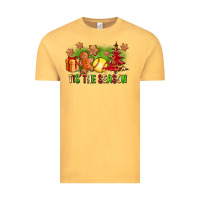 Vintage Mustard Tis The Season Christmas With Softball And Gingerbread Man Vintage Tee - FaDigitalArtStudio
