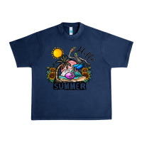 Navy hello summer Urban Heavy Tee - CowhideDigitalArt