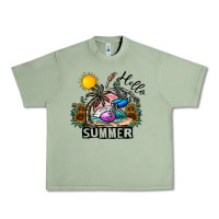 Oil Green hello summer Urban Heavy Tee - CowhideDigitalArt