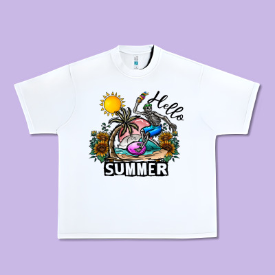 Hello Summer Urban Heavy Tee Designed By Cowhidedigitalart