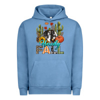 Pigment Pebble Blue Howdy Fall Urban Hoodie - texasbilliewilder