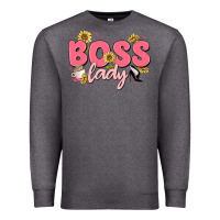 Charcoal Heather boss lady Premium Sweatshirt - MaliasSmallBusiness
