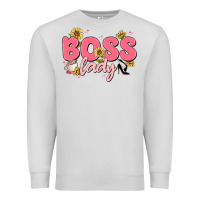Dove Grey boss lady Premium Sweatshirt - MaliasSmallBusiness