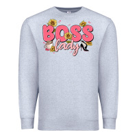 Heather Grey boss lady Premium Sweatshirt - MaliasSmallBusiness