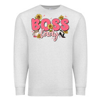 Oatmeal Heather boss lady Premium Sweatshirt - MaliasSmallBusiness